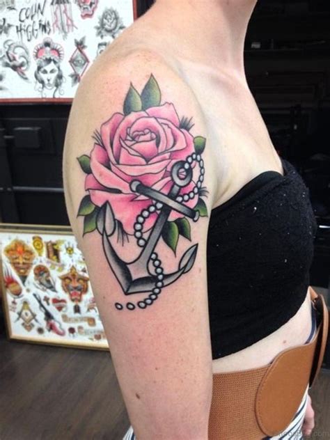 anchor tattoos with roses|small anchor tattoos women.